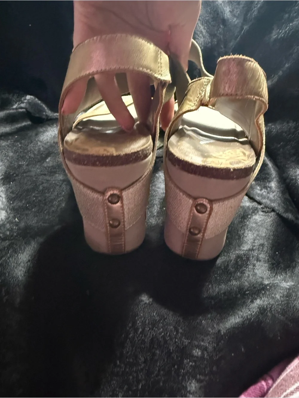 Aerosoles Gold Metallic Platform Wedge Sandals | Comfort Wedges | Size10